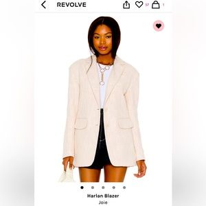 REVOLVE - Joie Spring Pink and White Tweed/Cotton Blazer, size 6